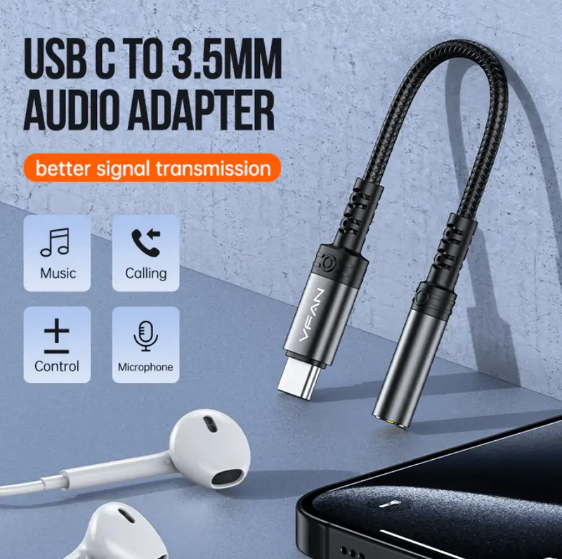 Type C to 3.5mm Audio Adapter NZ L12-C by techplus
