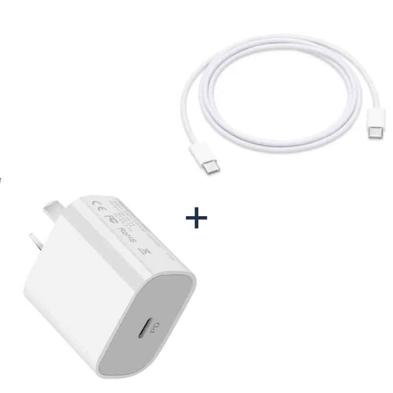 Type C to Type C Charger Cable (1m) & Wall Plug (NZ/AUS) by 9eight5