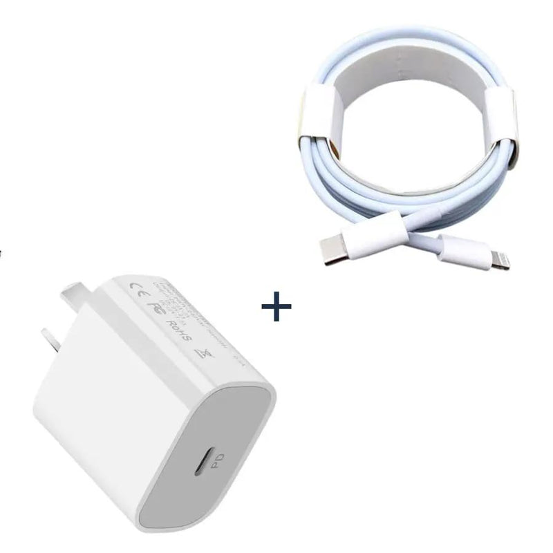 Type-C to lightning cable (1m) & Wall Plug (NZ / AUS) by 9eight5
