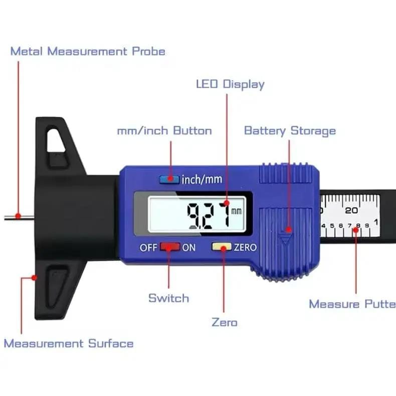 9eight5 Tools & Kits (multipurpose) Tyre Tread Gauge Tyre Tread Gauge