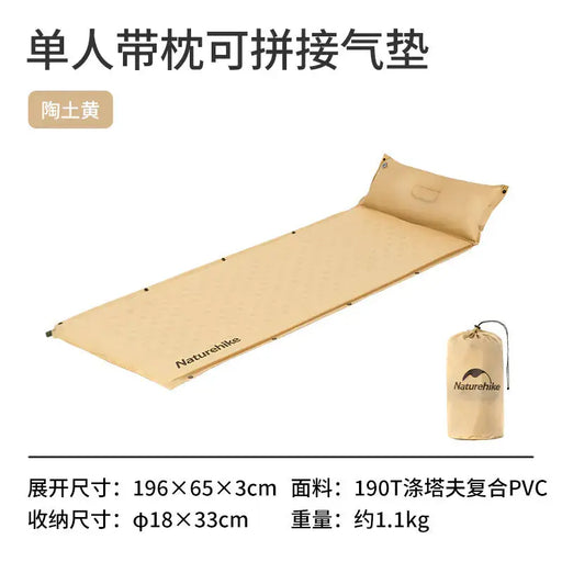 Naturehike D01 Extended Inflatable Sleeping Pad with Pillow - Camping Mat by Mead's Supply & Equipment Outfitters limited