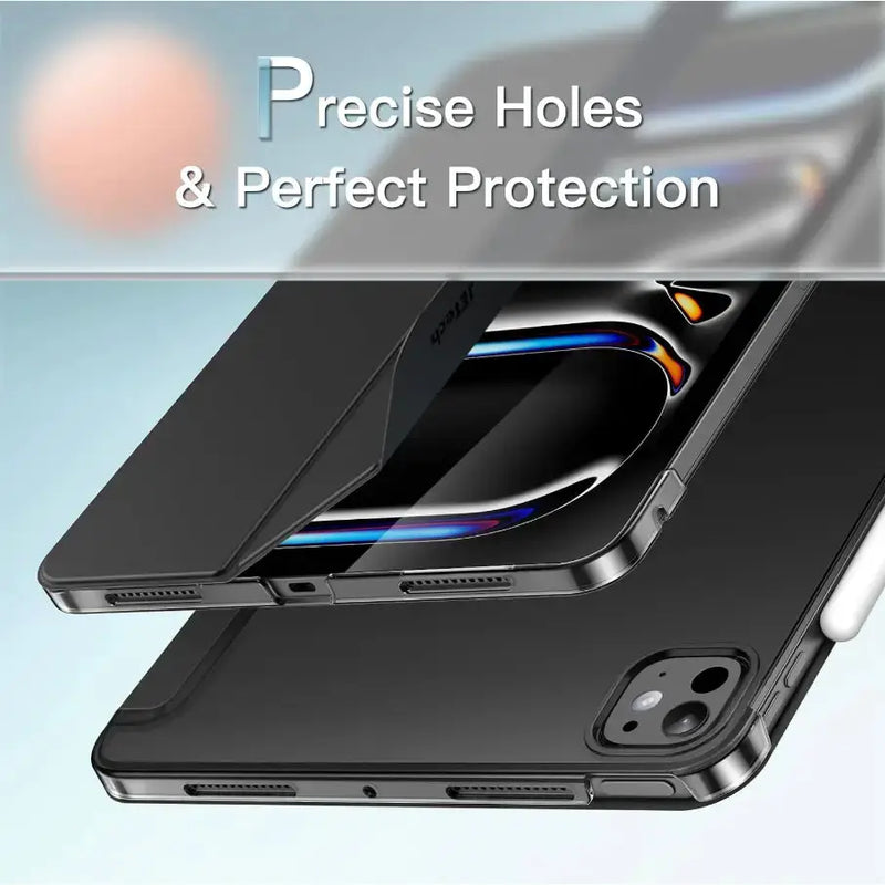 techplus Ultra-Thin PU Leather Magnetic Case with Pencil Holder for iPad Pro 11 2024/2025 – Full Body Protective Folio Cover Ultra Thin PU Leather Magnetic Case for iPad Pro 11