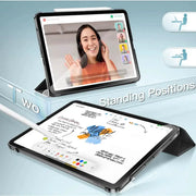 techplus Ultra-Thin PU Leather Magnetic Case with Pencil Holder for iPad Pro 11 2024/2025 – Full Body Protective Folio Cover (Blue) Ultra Thin PU Leather Magnetic Case For iPad Pro Blue