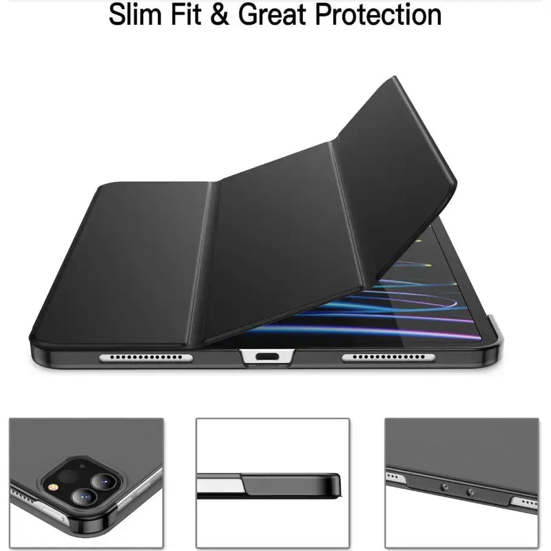 techplus Ultra-Thin PU Leather Magnetic Case with Pencil Holder for iPad Pro 11 2024/2025 – Full Body Protective Folio Cover Ultra Thin PU Leather Magnetic Case for iPad Pro 11