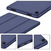 techplus Ultra-Thin PU Leather Magnetic Case with Pencil Holder for Samsung Galaxy Tab A9+ Plus – Full Body Protective Folio Cover (Blue) Ultra Slim PU Leather Magnetic Case For Galaxy Tab A9