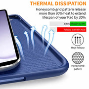 techplus Ultra-Thin PU Leather Magnetic Case with Pencil Holder for Samsung Galaxy Tab A11 – Full Body Protective Folio Cover (Blue) Slim PU Leather Magnetic Case for Galaxy Tab A11 Blue