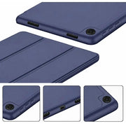 techplus Ultra-Thin PU Leather Magnetic Case with Pencil Holder for Samsung Galaxy Tab A11+ Plus – Full Body Protective Folio Cover (Blue) Blue Thin PU Leather Magnetic Case For Tab A11 Plus