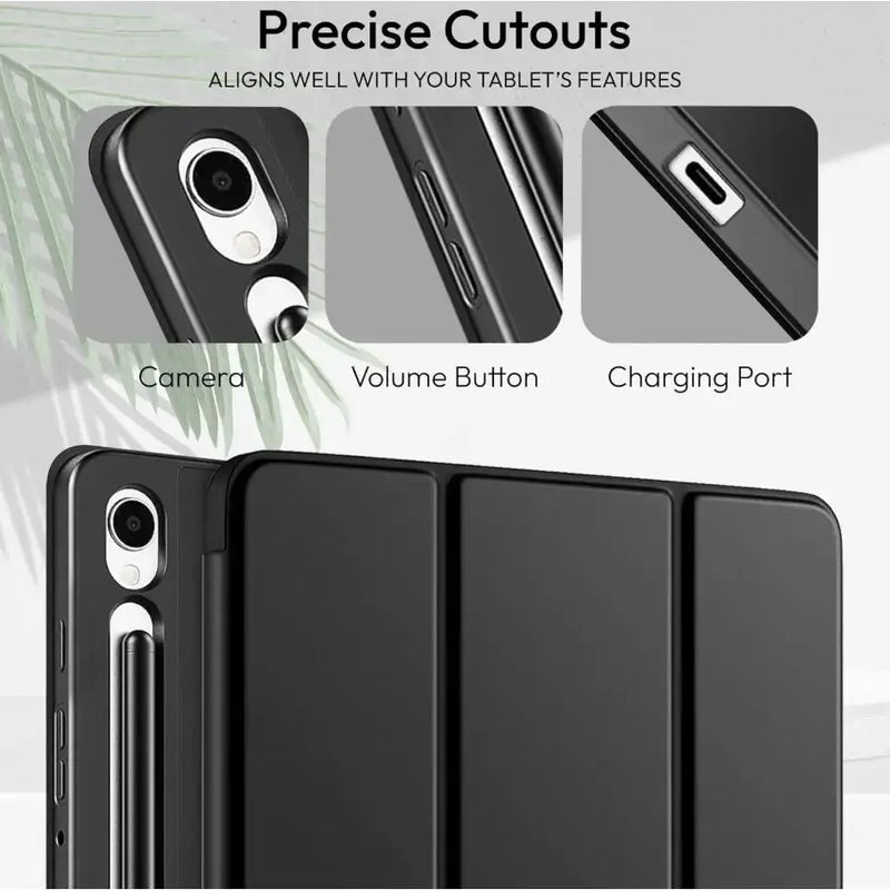 techplus Ultra-Thin PU Leather Magnetic Case with Pencil Holder for Samsung Galaxy Tab S9 FE – Full Body Protective Folio Cover Ultra Thin Leather Magnetic Case For Galaxy Tab S9 FE
