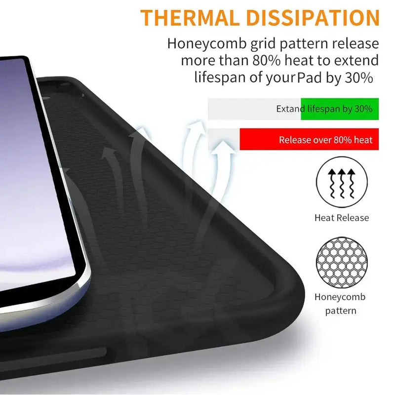 techplus Ultra-Thin PU Leather Magnetic Case with Pencil Holder for Samsung Galaxy Tab A11 – Full Body Protective Folio Cover PU Leather Magnetic Case For Samsung Galaxy Tab A11