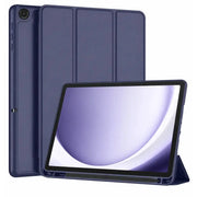 techplus Ultra-Thin PU Leather Magnetic Case with Pencil Holder for Samsung Galaxy Tab A9+ Plus – Full Body Protective Folio Cover (Blue) Ultra Slim PU Leather Magnetic Case For Galaxy Tab A9