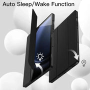 techplus Ultra-Thin PU Leather Magnetic Case with Pencil Holder for Samsung Galaxy Tab S10 FE – Full Body Protective Folio Cover PU Leather Magnetic Case for Galaxy Tab S10 FE Pencil