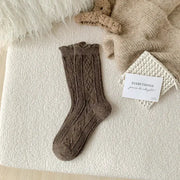 Thick Diamond-Shaped Wool Mid-Thigh Socks for Fall/Winter - Warm Cozy Leg Warmers by Mead's Supply & Equipment Outfitters limited