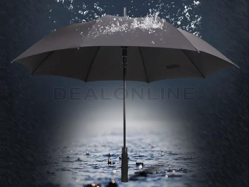 Black Double-Canopy Umbrella Windproof 150CM Large Auto-Open +Cover by dealonline.co.nz
