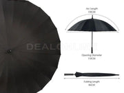 24-Rib Umbrella with Carrying Cover - Arc 130CM NAVY by dealonline.co.nz