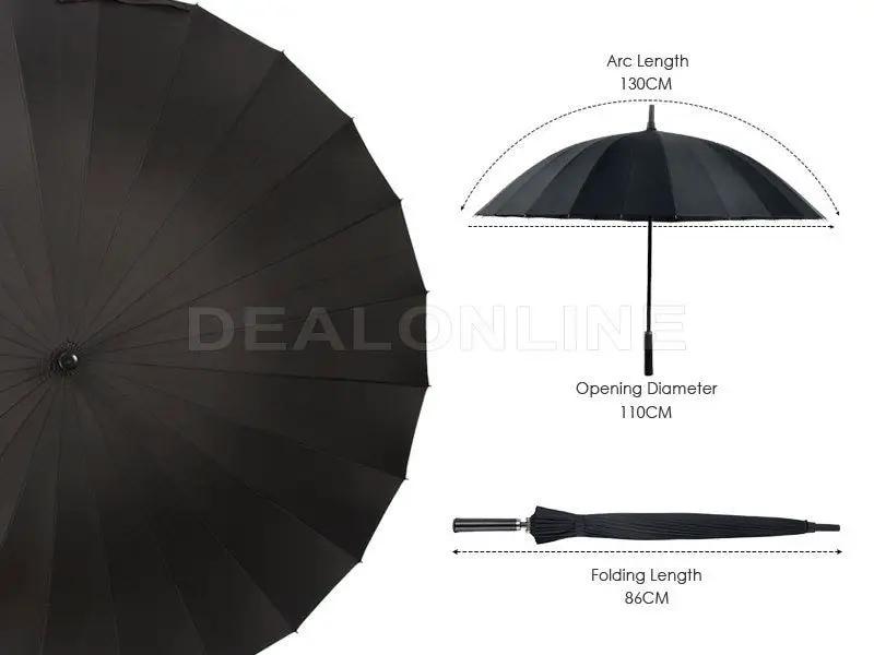 24-Rib Umbrella with Carrying Cover - Arc 130CM NAVY by dealonline.co.nz