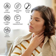 UMF 20+ Raw Multifloral Manuka Honey 225g health benefits and certifications infographic