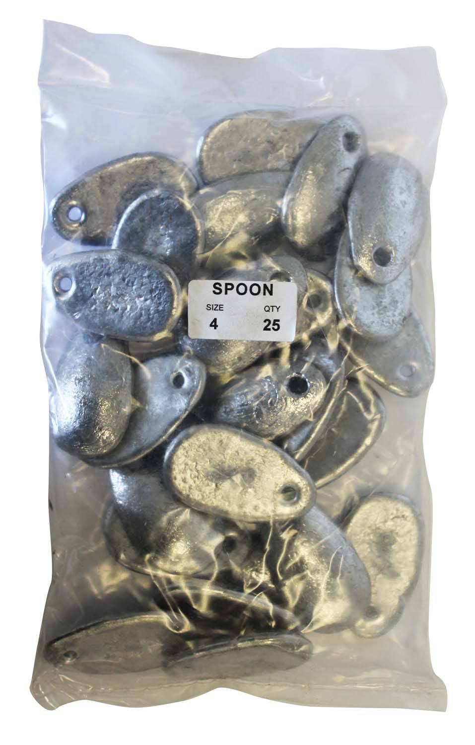 Spoon Sinker Bulk Pack 4oz (25 per pack) - Action Outdoors Kiwi