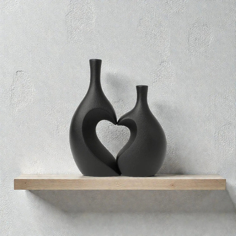 Frankly Cotton Heart Unity Ceramic Vase Pair by Nest & Stem Homewares