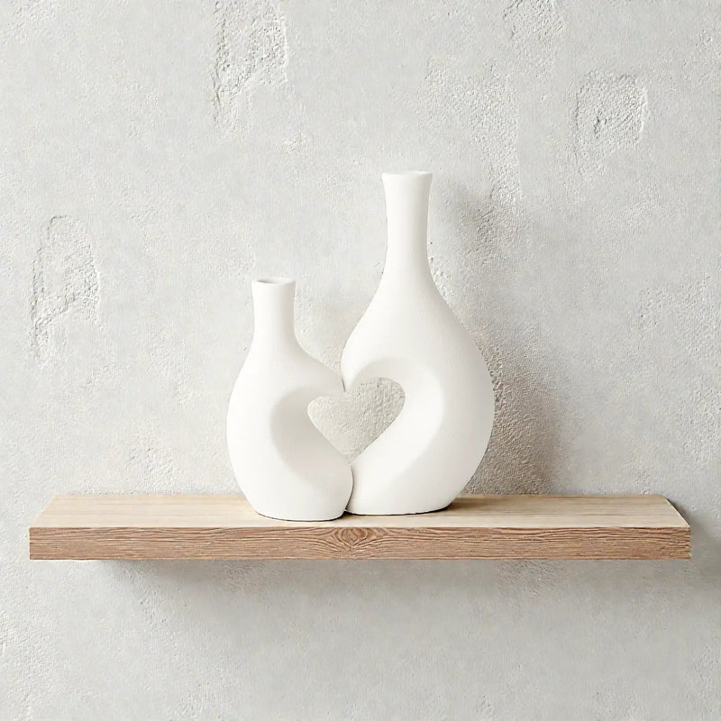 Frankly Cotton Heart Unity Ceramic Vase Pair by Nest & Stem Homewares