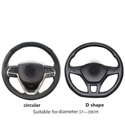 Universal 37/38cm Non-Slip Embossed Leather Car Steering Wheel Cover (3 colours available) by Habicare