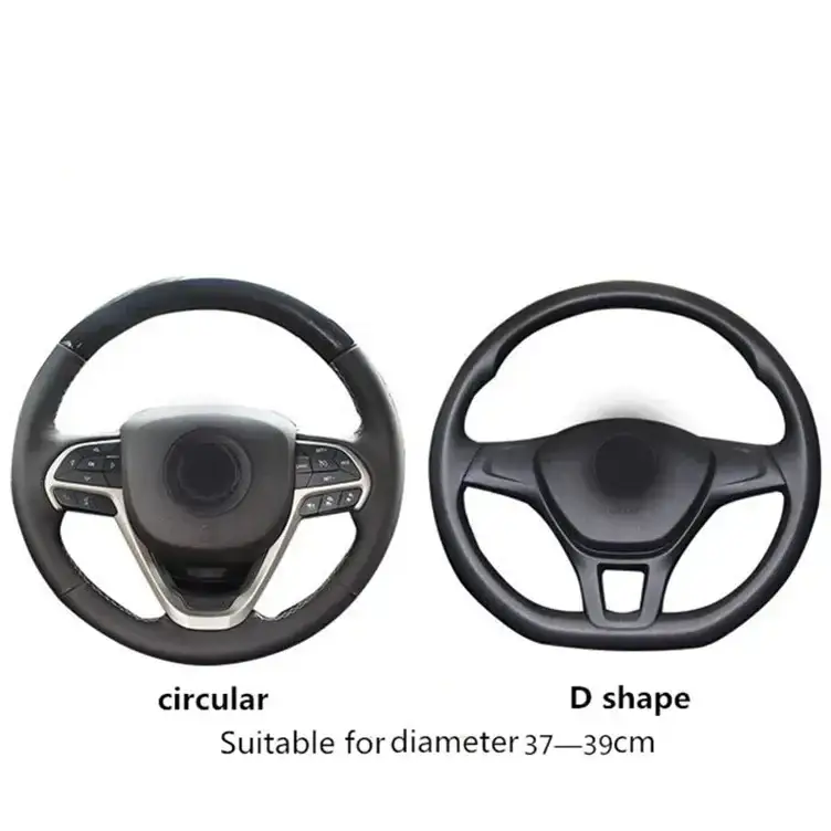 Universal 37/38cm Non-Slip Embossed Leather Car Steering Wheel Cover (3 colours available) by Habicare