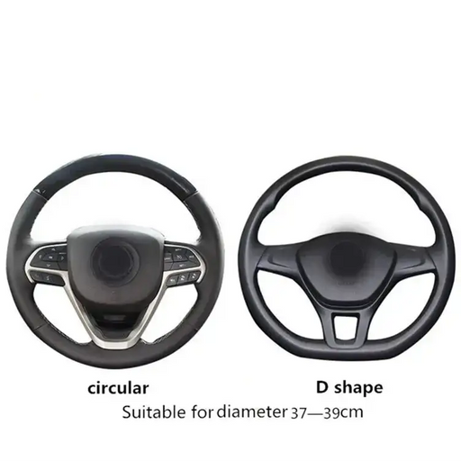 Universal 37/38cm Non-Slip Embossed Leather Car Steering Wheel Cover (3 colours available) by Habicare