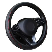 Universal 37/38cm Non-Slip Embossed Leather Car Steering Wheel Cover (3 colours available) by Habicare