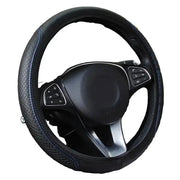 Universal 37/38cm Non-Slip Embossed Leather Car Steering Wheel Cover (3 colours available) by Habicare