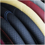 Universal 37/38cm Non-Slip Embossed Leather Car Steering Wheel Cover (3 colours available) by Habicare