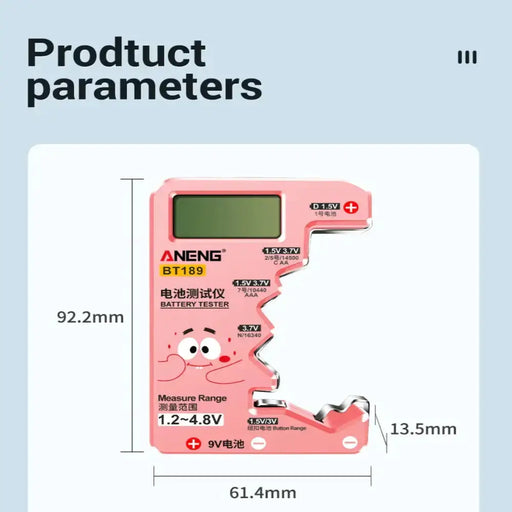 Universal Battery Tester for AA/AAA/C/D/9V/1.5V/3V (2 colours available) by Habicare