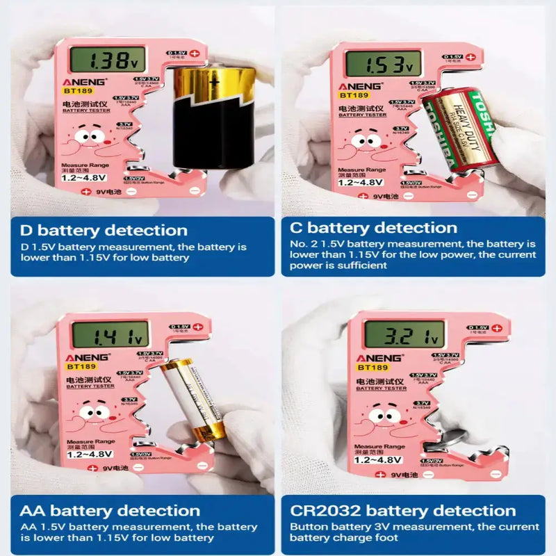 Universal Battery Tester for AA/AAA/C/D/9V/1.5V/3V (2 colours available) by Habicare