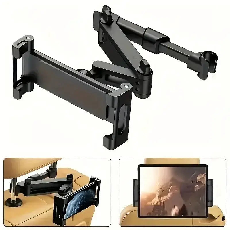 Universal Car Headrest Tablet & Phone Holder Mount (Black & Red) by Habicare