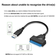 USB 3.0 to SATA Adapter Cable 2.5 Inch 5Gbps 22 Pin by techplus
