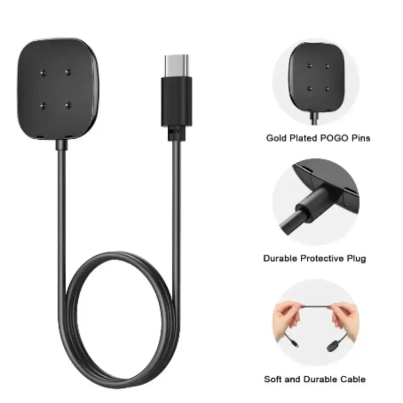 Charger Dock for Fitbit Versa 3/4 & Sense 1/2 (USB & Type C) by Habicare