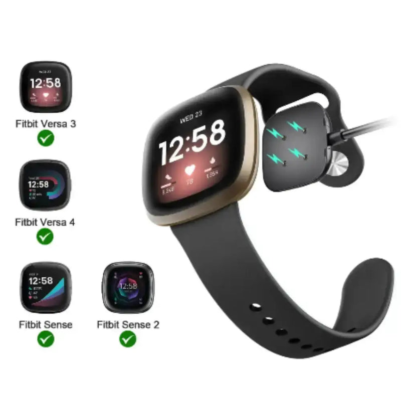 Charger Dock for Fitbit Versa 3/4 & Sense 1/2 (USB & Type C) by Habicare