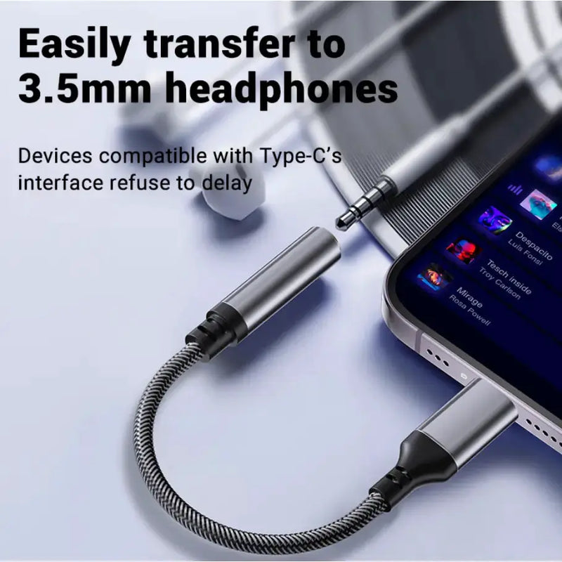 techplus USB-C to 3.5mm Headphone Jack Audio Adapter with DAC for Android, iPad & USB-C Devices Type-C Headphone Jack Audio Adapter USB-C AUX | Action Outdoors NZ