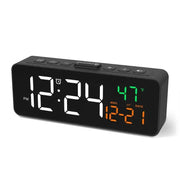 USB Digital Alarm Clock – TEMP & Date Display with 5-Level Brightness by Habicare