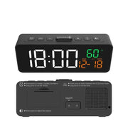 USB Digital Alarm Clock – TEMP & Date Display with 5-Level Brightness by Habicare