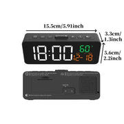 USB Digital Alarm Clock – TEMP & Date Display with 5-Level Brightness by Habicare
