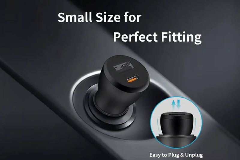 Car Charger USB A USB C PD Fast Charging Adapter For Cars