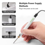 USB Soldering Iron Set - 8W Adjustable Temp, Ceramic Core & Tip by 9eight5