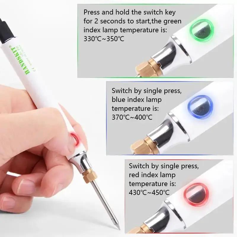 USB Soldering Iron Set - 8W Adjustable Temp, Ceramic Core & Tip by 9eight5