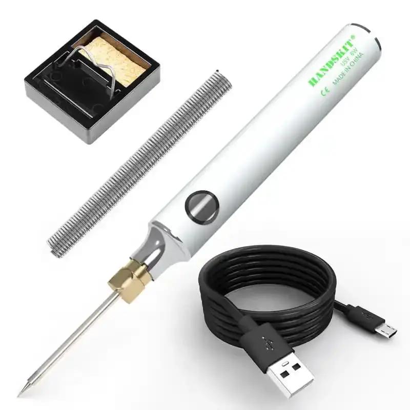 USB Soldering Iron Set - 8W Adjustable Temp, Ceramic Core & Tip by 9eight5