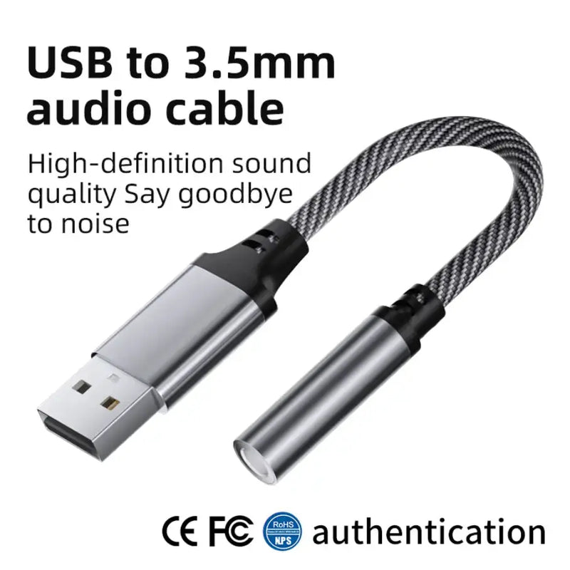 techplus USB to 3.5mm Audio Adapter Cable for Car, Computer & Speaker (USB 3.5mm) USB to 3.5mm Audio Adapter Cable for Car, | Action Outdoors NZ