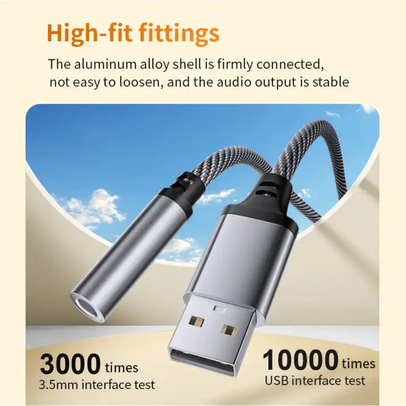 techplus USB to 3.5mm Audio Adapter Cable for Car, Computer & Speaker (USB 3.5mm) USB to 3.5mm Audio Adapter Cable for Car, | Action Outdoors NZ
