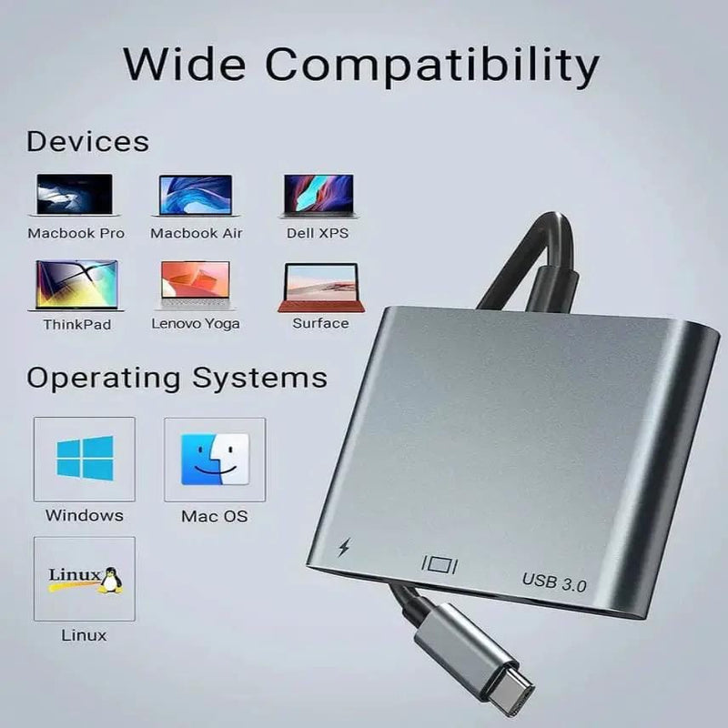 9eight5 Electronics Accessories USB3.1-C Type-C To HUB Adapter USB3.1-C Type-C To HUB Adapter