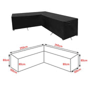V/L-Shape Waterproof Garden Sofa Cover – Rattan Corner Furniture Protector (different sizes available) by Habicare