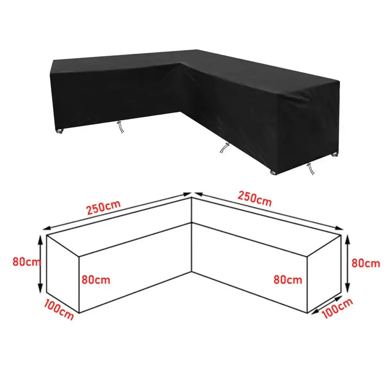 V/L-Shape Waterproof Garden Sofa Cover – Rattan Corner Furniture Protector (different sizes available) by Habicare