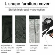 V/L-Shape Waterproof Garden Sofa Cover – Rattan Corner Furniture Protector (different sizes available) by Habicare