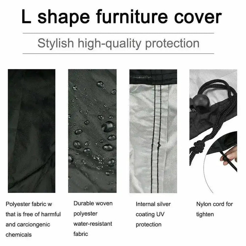 V/L-Shape Waterproof Garden Sofa Cover – Rattan Corner Furniture Protector (different sizes available) by Habicare